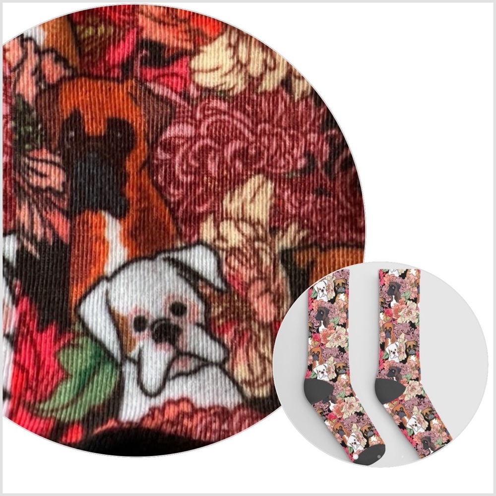 "Because Boxer Dog" Society6 Artist Socks NWT